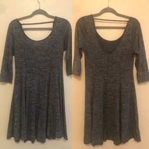 Skater Dress Gray 3/4 sleeve